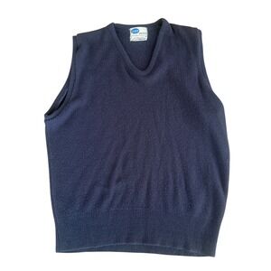 Pilgrim DuPont Orlon Sweater Vest Vintage 50s 60s Preppy Mens Small Gray